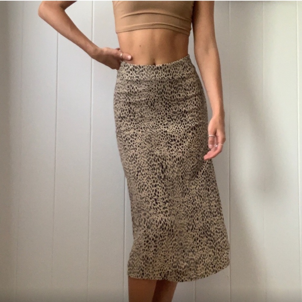 BRANDY MELVILLE CHEETAH MIDI SKIRT